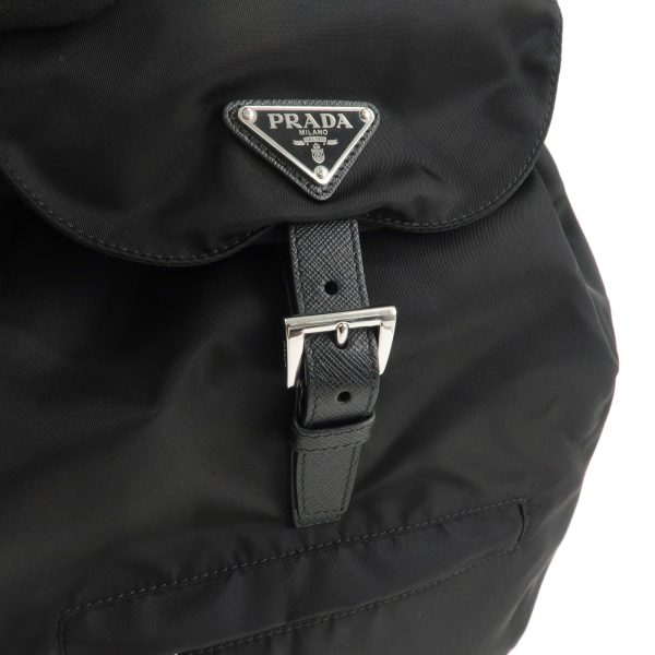 37626 9 7 Prada Nylon Leather Backpack Black