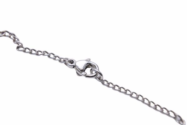 37767 6 CHANEL Coco mark Necklace Silver