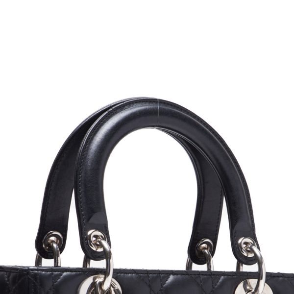 4 Dior cannage Lambskin Handbag Black