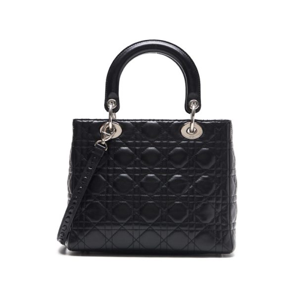 4 Dior Lady Dior Cannage Lambskin Handbag Black