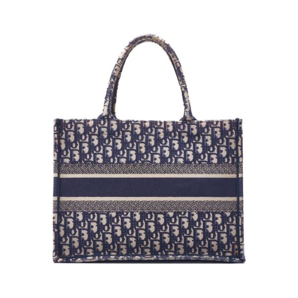 4 Dior Oblique Book Canvas Tote Bag Navy