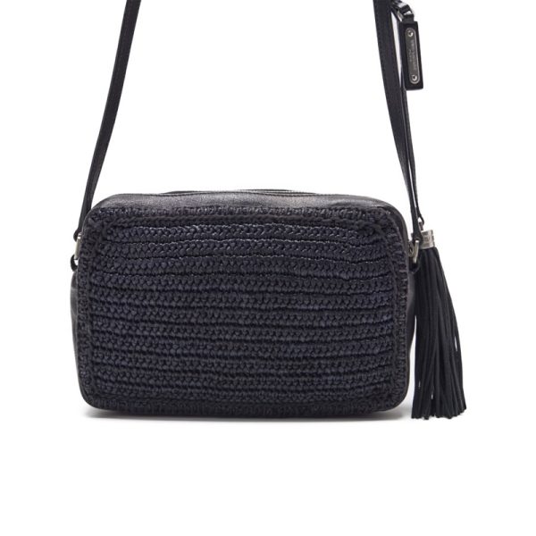 4 Saint Laurent Lou Camera Fringed Leather Shoulder Bag Black