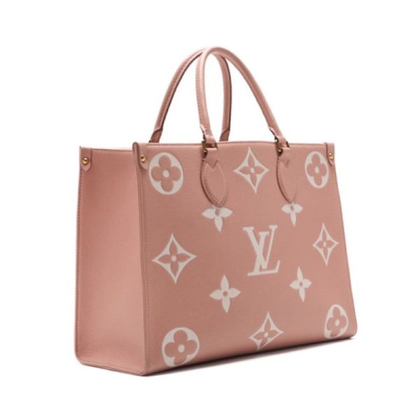 4 Louis Vuitton On The Go MM Monogram Giant Tote Bag Pink