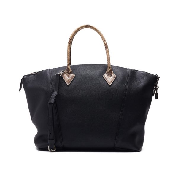4 Louis Vuitton Parnassus Lockit MM Leather Handbag Noir
