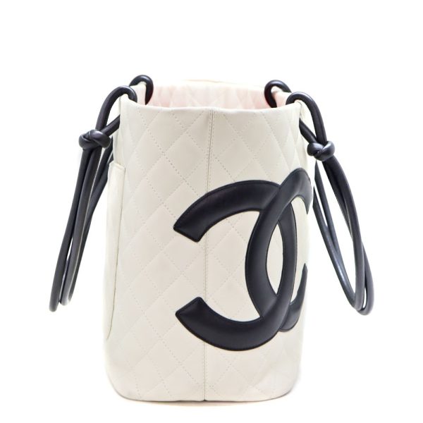 4 Chanel Cambon Line Large Tote Bag White Black