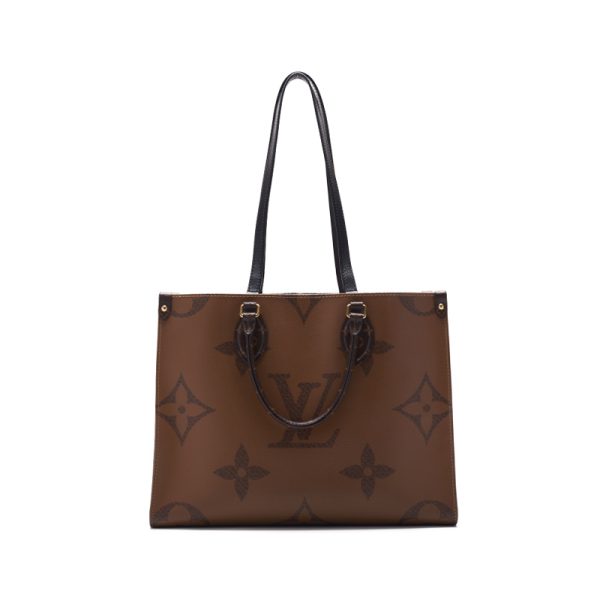 4 Louis Vuitton On The Go MM Monogram Giant Tote Bag Brown