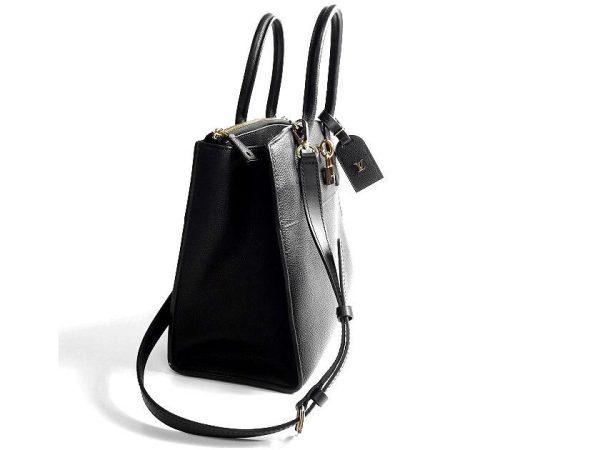 40422m06 3 Louis Vuitton City Steamer MM Grained Calf Leather 2way Handbag Shoulder Bag Noir