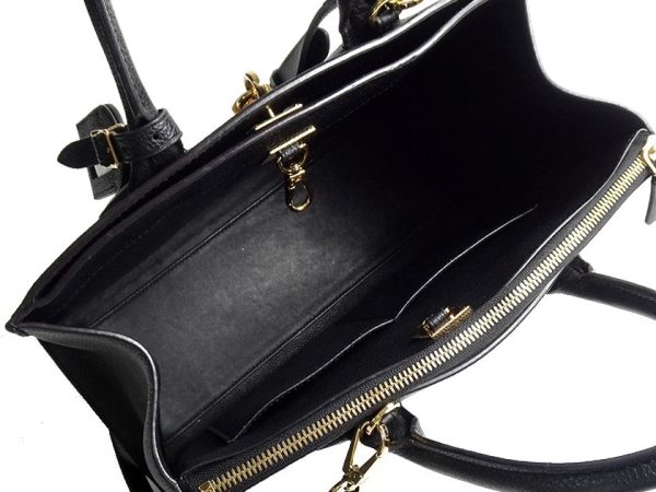 40422m06 5 Louis Vuitton City Steamer MM Grained Calf Leather 2way Handbag Shoulder Bag Noir