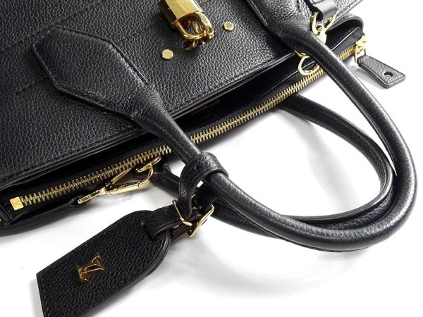 40422m06 6 Louis Vuitton City Steamer MM Grained Calf Leather 2way Handbag Shoulder Bag Noir