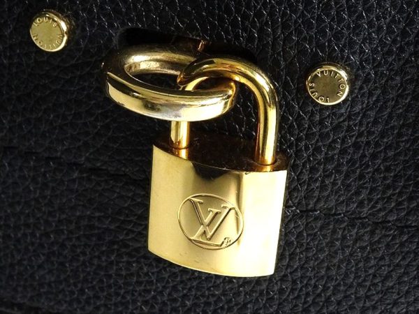 40422m06 7 Louis Vuitton City Steamer MM Grained Calf Leather 2way Handbag Shoulder Bag Noir