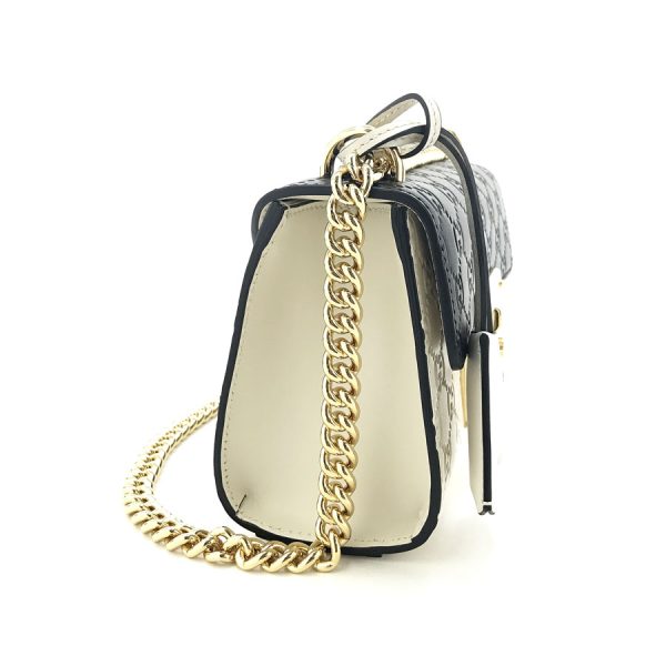 409487 cwcxg 9098 03 GUCCI Bag Shoulder Bag Chain Bag Small 2WAY Padlock Guccissima Leather Off White Black