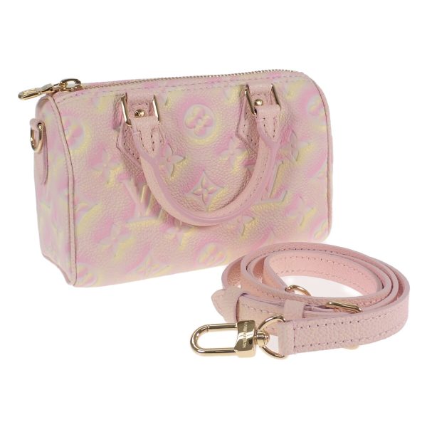 439126 01 Louis Vuitton Nano Speedy Summer Stardust 2way Bag Empreinte Pink