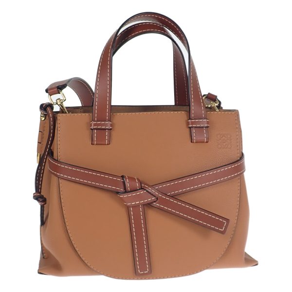 439266 02 Loewe Gate Top Handle Bag S 2WAY bag Light CaramelPecan