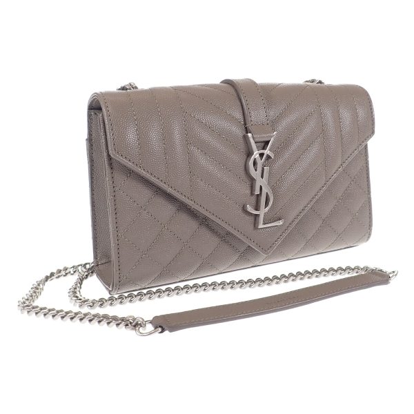 441961 01 Saint Laurent Envelop Small Shoulder Bag Gray