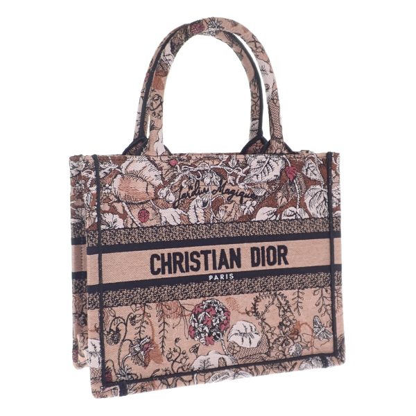 442864 01 Christian Dior Book Small Jardin Magique Tote Bag Pink