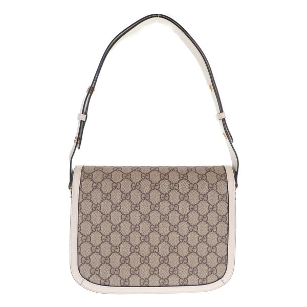 443652 03 Gucci Horsebit 1955 Shoulder Bag BeigeEbony