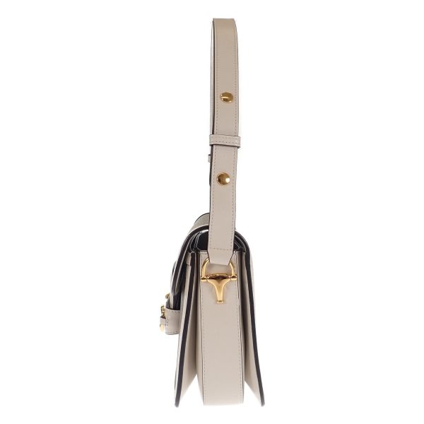 443652 05 Gucci Horsebit 1955 Shoulder Bag BeigeEbony