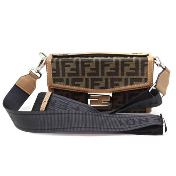 4523 1 Fendi Soft Trunk Bucket Brown Canvas Leathe