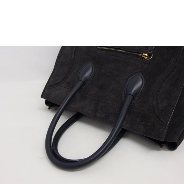 47408 4 Celine Phantom Suede Leather Luggage Tote Hand Bag Dark GrayNavy