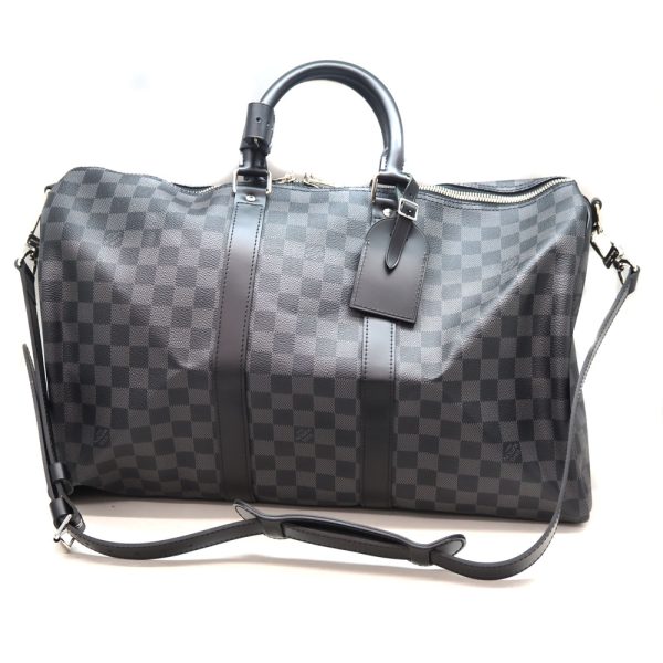 484 1 Louis Vuitton Keepall Bandouliere 45 Travel Bag Damier Graphite Black