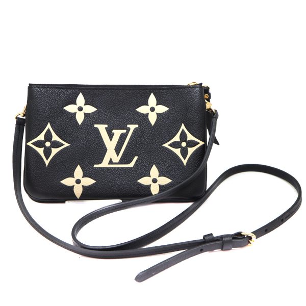 4865 1 1 Louis Vuitton Pochette Double Zip Shoulder Bag Bicolor Monogram Empreinte Black