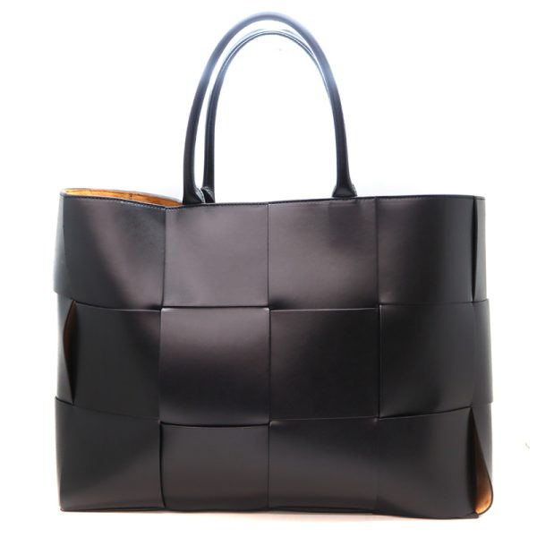 4928 2 Bottega Veneta Maxi Intrecciato Arcoto Tote Bag Black