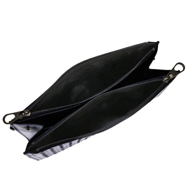 496418 vq131 8387 04 BOTTEGA VENETA Clutch bag LEGGERO intrecciato calf leather Tourmaline navy