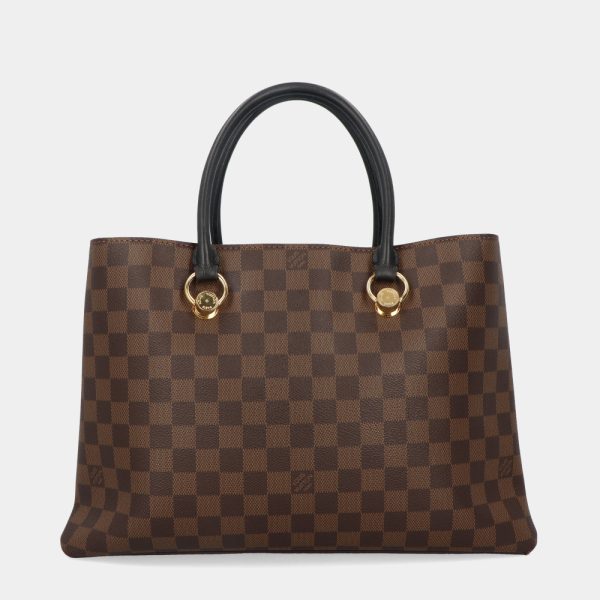 4l v16 00225 04 Louis Vuitton LV Riverside Shoulder Bag Damier Leather 2WAY Handbag Brown
