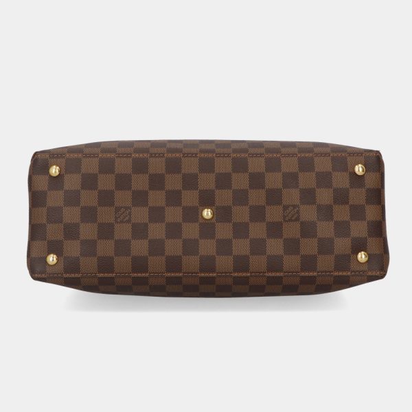 4l v16 00225 05 Louis Vuitton LV Riverside Shoulder Bag Damier Leather 2WAY Handbag Brown