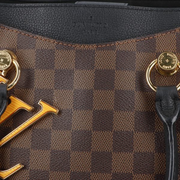 4l v16 00225 08 Louis Vuitton LV Riverside Shoulder Bag Damier Leather 2WAY Handbag Brown