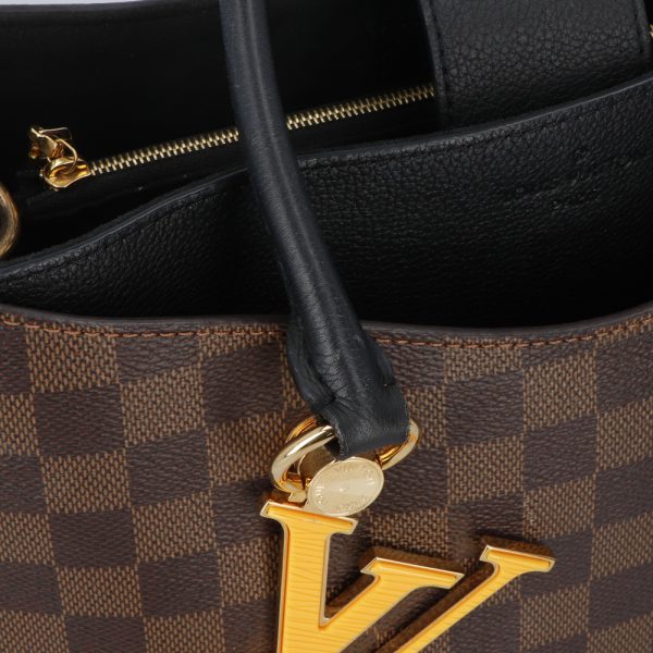 4l v16 00225 11 Louis Vuitton LV Riverside Shoulder Bag Damier Leather 2WAY Handbag Brown