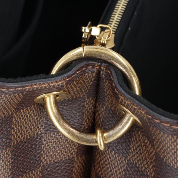 4l v16 00225 13 Louis Vuitton LV Riverside Shoulder Bag Damier Leather 2WAY Handbag Brown