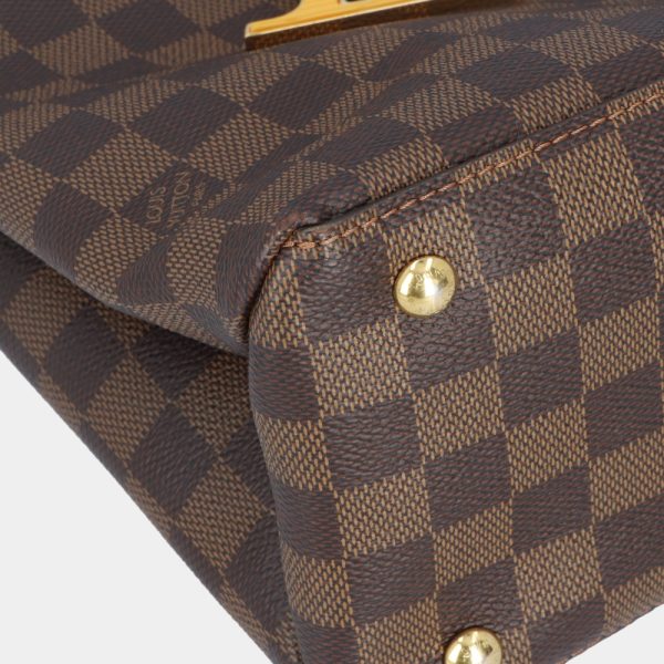 4l v16 00225 14 Louis Vuitton LV Riverside Shoulder Bag Damier Leather 2WAY Handbag Brown