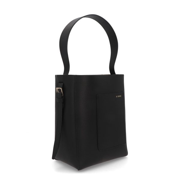 4vlx16 00007 02 Valextra Soft Calfskin Shoulder Bag Bucket Bag with Pouch Black