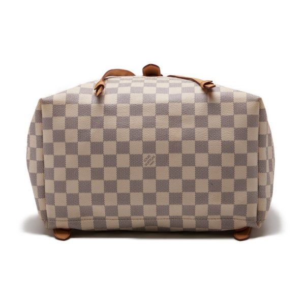 5 Louis Vuitton Damier Azur Slopen Leather Backpack Rucksack Brown