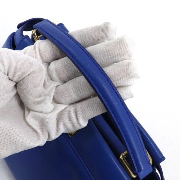 5 Fendi Peekaboo Small Nappa Leather Shoulder Bag Blue