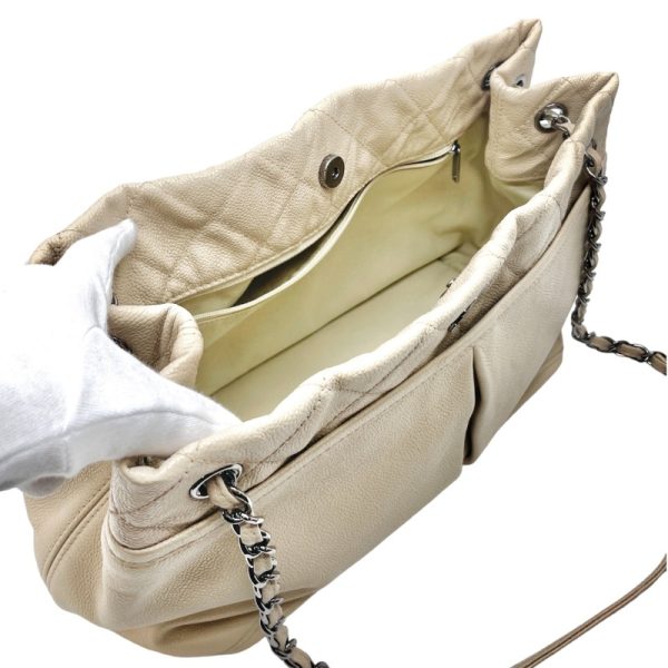 5 Chanel Matelasse Leather Tote Bag Beige