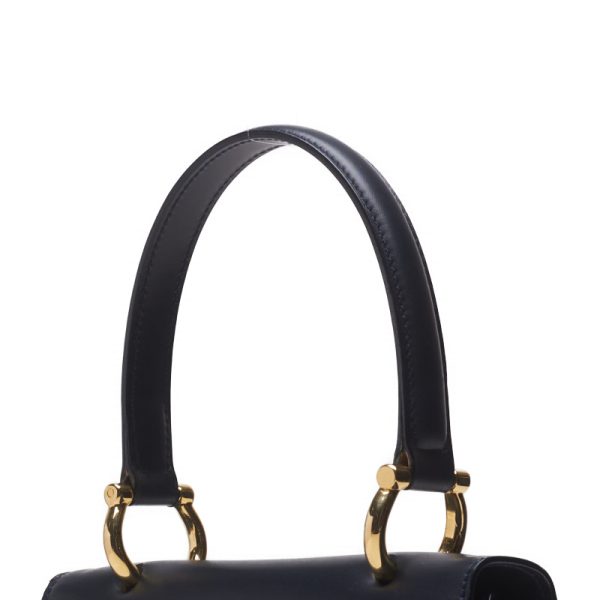 5 Celine Double Flap Calf Leather Handbag Navy
