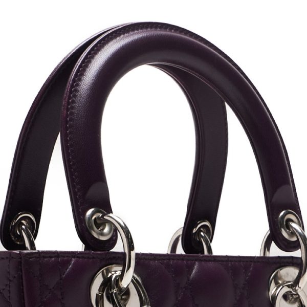 5 Dior Cannage Handbag Lambskin Purple