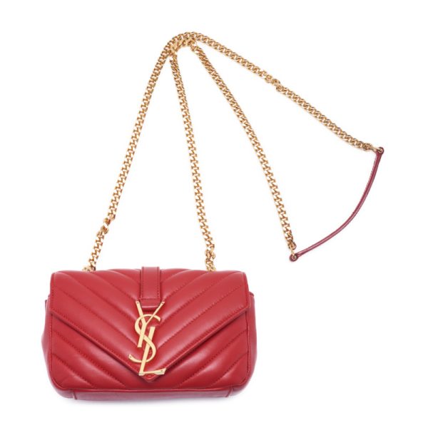 5 Saint Laurent V flap Chain Lambskin Shoulder Bag Red