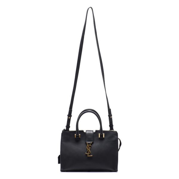 5 Saint Laurent Baby Cabas Leather Handbag Black