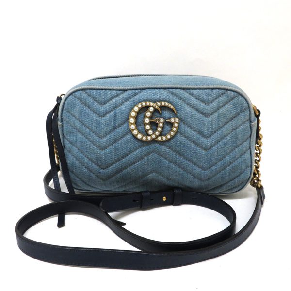 5 gu201022 2 Gucci Bag GG Marmont Denim AB Rank Shoulder Blue