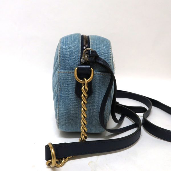 5 gu201022 2 02 Gucci Bag GG Marmont Denim AB Rank Shoulder Blue