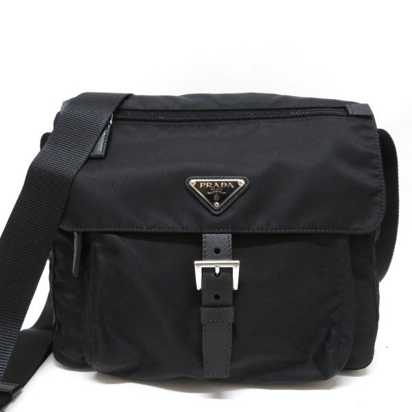 5 pr210605 2 PRADA Nylon Shoulder Bag Black