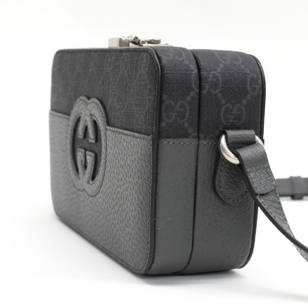 5000049884103433 2 Gucci Cutout Interlocking G Top Handle Supreme Shoulder Bag Gray Black