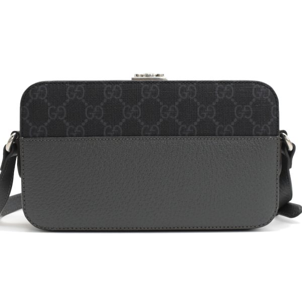 5000049884103433 3 Gucci Cutout Interlocking G Top Handle Supreme Shoulder Bag Gray Black