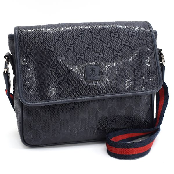 5000049884103608 1 Gucci GG Imprime Messenger Shoulder Bag Web Stripe Navy