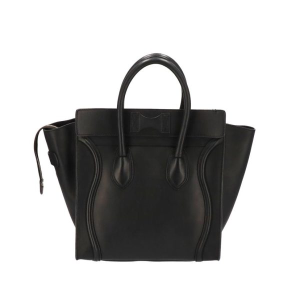 50596 2 Celine Micro Luggage Shopper Bag Black