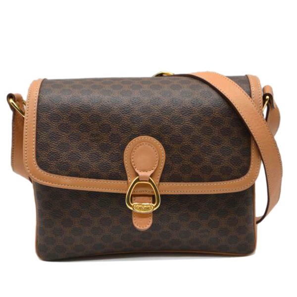 53350 1 Celine Macadam Leather Line Flap Shoulder Bag