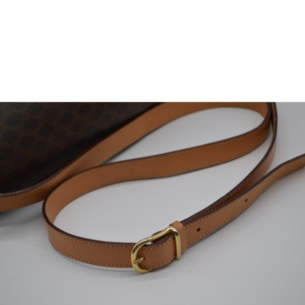 53350 4 Celine Macadam Leather Line Flap Shoulder Bag